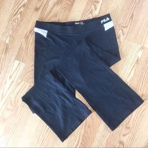 Fila Sport Black Athletic Pants With White Detail